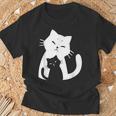 黒猫と白猫 Tシャツ 高齢者への贈り物