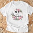 101歳＆ファビュラスフラワーパーティー 101歳の誕生日おめでとう 長袖tシャツ Tシャツ 高齢者への贈り物