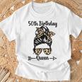 50歳の誕生日 クイーン Happy 50歳 散らかったパンヒョウ Tシャツ 高齢者への贈り物