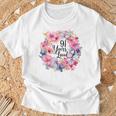 91 Years Loved 91歳の誕生日 フローラルリース ナインティワン Tシャツ 高齢者への贈り物