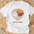 Apanese あんみつ デザート かわいい カワイイ 伝統 甘い Tシャツ 高齢者への贈り物