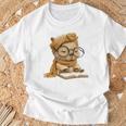 Baby Reptile Small Book Reading Graphic Lizard Round Glasses T-Shirt Gifts for Old Men Baby Reptile Small Book Reading Graphic Lizard Round Glasses T-Shirt Gifts for Old Men