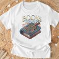 Books Rock Rock'n Roll Science Of Reading Teachers Guitar T-Shirt Gifts for Old Men