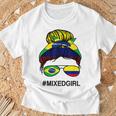 Brasil Colombia Bandera Brasil Colombiano Messy Bun Camiseta unisex Regalos para ancianos