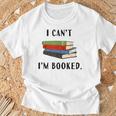 I Can't I'm Booked Book Lover Reading Club Librarianfunny T-Shirt Gifts for Old Men