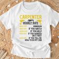 メンズ Carpenter Hourly Rate For Woodworker Carpenter Retro Tシャツ 高齢者への贈り物