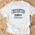 Creighton ネブラスカne ビンテージアスレチックスポーツデザイン Tシャツ 高齢者への贈り物