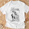 Disney Beauty And The Beast Belle Book Stack Sketch Portrait T-Shirt Gifts for Old Men