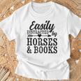 Easily Distracted By Horses And Books Horse Lover T-Shirt Gifts for Old Men Easily Distracted By Horses And Books Horse Lover T-Shirt Gifts for Old Men