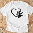 Edelweiss フラワーマウンテン Edelweiß フラワーハート Edelweiß 長袖tシャツ Tシャツ 高齢者への贈り物