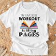 My Favorite Workout Is Lifting Pages Reading Books Shirt T-Shirt Gifts for Old Men
