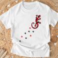 Gecko Footprint ハイビスカスフラワー ハワイサーフスタイルtシャツ Tシャツ 高齢者への贈り物