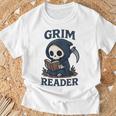 Grim Reader Dark Humor Read Book & Library Lovers T-Shirt Gifts for Old Men