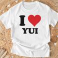 I Heart Yui ファーストネーム I Love パーソナライズ Tシャツ 高齢者への贈り物