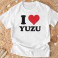 I Heart ゆず ファーストネーム I Love パーソナライズ Tシャツ 高齢者への贈り物