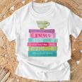 Jane Austen Book Stack Tea Fans Vintage Literary Premium Tri-Blend T-Shirt Gifts for Old Men