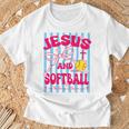 Jesus And Softball Bow Christian Mom Mama Girls Faith Womens T-Shirt Gifts for Old Men Jesus And Softball Bow Christian Mom Mama Girls Faith Womens T-Shirt Gifts for Old Men