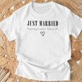 Just Married、ハネムーンバウンドtシャツ、ウェディングギフト Tシャツ 高齢者への贈り物