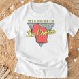 La Crosse ウィスコンシン ヴィンテージ Wi レトロ トライアングル Tシャツ 高齢者への贈り物