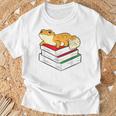 Leopard Gecko Sleeping Books Reading Geckos T-Shirt Gifts for Old Men Leopard Gecko Sleeping Books Reading Geckos T-Shirt Gifts for Old Men