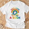 Take a Look It's In a Book Rainbow Reading T-Shirt Gifts for Old Men