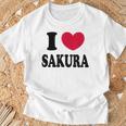 I Loveakura 桜が大好き Tシャツ 高齢者への贈り物