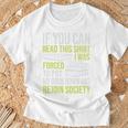 Nerd Bibliophile Book Reading Lover Bookworm Reading T-Shirt Gifts for Old Men