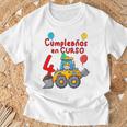 Niño 4 Años Con Tractor Excavadora Cumpleaños Camiseta unisex Regalos para ancianos