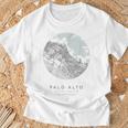 Palo Alto カリフォルニア コーディネート 地図 故郷 Tシャツ 高齢者への贈り物