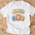Pop Open A Good Book For School Librarian Popcorn T-Shirt Gifts for Old Men