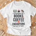 Powered By Books Coffee Endorphins Running Reader Runner T-Shirt Gifts for Old Men Powered By Books Coffee Endorphins Running Reader Runner T-Shirt Gifts for Old Men