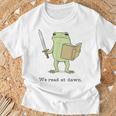 We Read At Dawn Bookish Frog Reading T-Shirt Gifts for Old Men