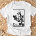 The Reader Tarot Card Skeleton Reading Book Books T-Shirt Gifts for Old Men