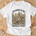 Reading Is My Favorite Sport Dragon Book Lover Bookworm T-Shirt Gifts for Old Men