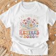Retired 2026 A New Chapter Begins Floral Book T-Shirt Gifts for Old Men