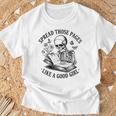 Spread Those Pages Like A Good Girl Skeleton Floral Book T-Shirt Gifts for Old Men Spread Those Pages Like A Good Girl Skeleton Floral Book T-Shirt Gifts for Old Men