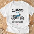 Sr 400 ブルー クラシックバイク モーターサイクリスト オートバイ Tシャツ 高齢者への贈り物