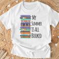 My Summer Is All Booked Book Reading Bookworm Men Women Girls Kids T-Shirt Gifts for Old Men