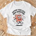 Support Your Local Indie Bookstore Book Cute Character T-Shirt Gifts for Old Men