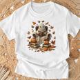 Vintage Ghost Book Reading Pumpkin Gothic Halloween Teachers T-Shirt Gifts for Old Men