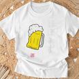 「ビール 酒 ほぼみず 飲み」面白い 筆文字 ユーモア満点 背面に文字入りデザイン おもしろ プリント Tシャツ 高齢者への贈り物