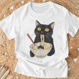 おもしろ猫 ラーメン ヴィンテージ 和麺 Tシャツ 高齢者への贈り物