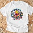 かわいいオクトパス 気をつけてくすぐる おもしろい Tシャツ 高齢者への贈り物