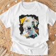 アイリッシュウルフハウンド 犬 モチーフ ペット 青い目 アイリッシュウルフハウンド Tシャツ 高齢者への贈り物