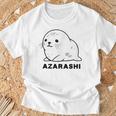 アザラシ 海豹 かわいい おもしろ シンプル イラスト アザラシ好き 手書き Azarashi ローマ字 Tシャツ 高齢者への贈り物