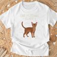 アビシニアン猫ふれあいガイド 面白い猫好き Tシャツ 高齢者への贈り物