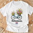 オランダの風車 チューリップフィールド オランダ 春の花 バイク Tシャツ 高齢者への贈り物