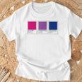 カラーパレット バイセクシャルプライド バイセクシャルフラッグ バイセクシャルカラー Cu Tシャツ 高齢者への贈り物