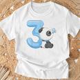 キッズ 女の子 男の子 キッズ 3 歳の誕生日 パンダ バースデー Tシャツ 高齢者への贈り物