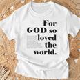 クリスチャン ジョン 3 16 18 Godo Loved The World 聖書の一節 長袖tシャツ Tシャツ 高齢者への贈り物